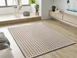 Tapis intérieur ATTICGO blanc rectangulaire scandinave avec relief 120x170 cm DIENA