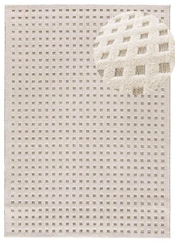 Tapis intérieur ATTICGO blanc rectangulaire scandinave avec relief 120x170 cm DIENA