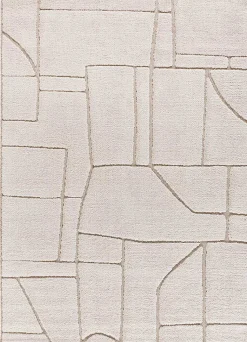 Tapis intérieur ATTICGO blanc rectangulaire scandinave avec relief 120x170 cm DIENA