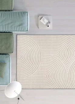Tapis intérieur ATTICGO blanc rectangulaire scandinave avec relief 200x290 cm LINA