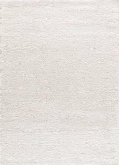 Tapis intérieur ATTICGO blanc rectangulaire shaggy uni 120x180 cm ATLAS