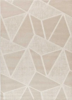 Tapis intérieur ATTICGO blanc rectangulaire géométrique 80x150 cm SENSATION