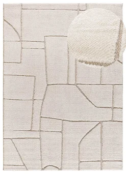 Tapis intérieur ATTICGO blanc rectangulaire scandinave avec relief 80x150 cm DIENA