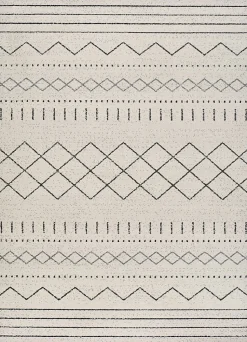 Tapis intérieur ATTICGO blanc rectangulaire éthnique 160x230 cm AKKA