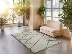 Tapis intérieur ATTICGO blanc rectangulaire éthnique 133x190 cm ATLAS