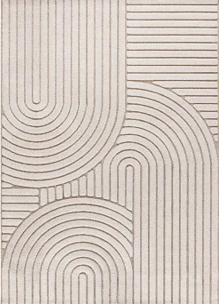 Tapis intérieur ATTICGO blanc rectangulaire scandinave avec relief 80x150 cm DIENA
