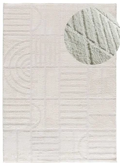 Tapis intérieur ATTICGO blanc rectangulaire géometrique 140x200 cm BLANCHE