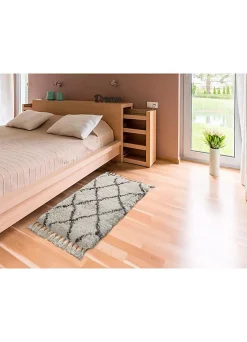Tapis intérieur ATTICGO blanc rectangulaire shaggy uni 120x170 cm SAMIRA