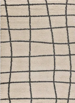 Tapis intérieur ATTICGO blanc rectangulaire shaggy scandinave 133x190 cm ATLAS