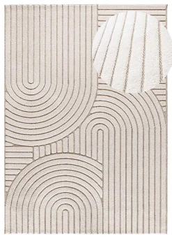 Tapis intérieur ATTICGO blanc rectangulaire scandinave avec relief 120x170 cm DIENA