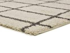Tapis intérieur ATTICGO blanc rectangulaire shaggy scandinave 160x230 cm ATLAS