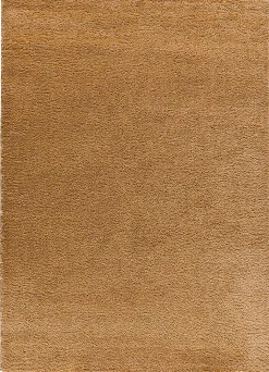 Tapis intérieur ATTICGO camel rectangulaire shaggy uni 60x120 cm ATLAS