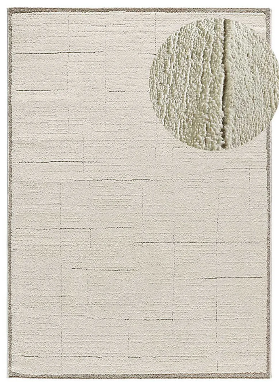 Tapis intérieur ATTICGO crème rectangulaire scandinave 200x290 cm CANDELA