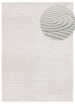 Tapis intérieur ATTICGO crème rectangulaire géometrique avec relief 160x230 cm ESTILO