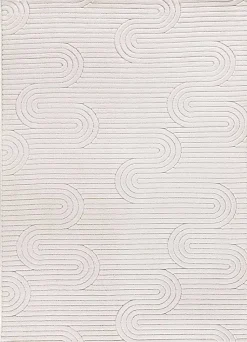 Tapis intérieur ATTICGO crème rectangulaire géometrique avec relief 160x230 cm ESTILO