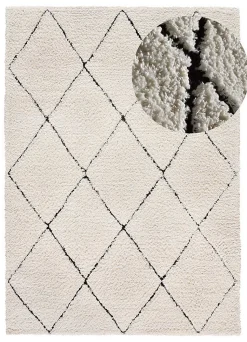 Tapis intérieur ATTICGO crème rectangulaire shaggy 200x290 cm ATESA