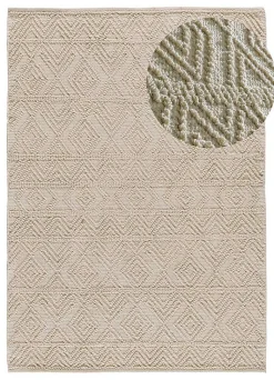 Tapis intérieur ATTICGO crème rectangulaire ethnique avec relief 120x170 cm PAMUK