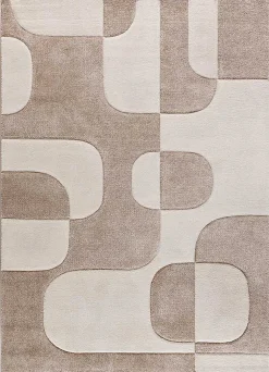 Tapis intérieur ATTICGO crème rectangulaire géométrique 200x290 cm LENA
