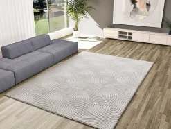 Tapis intérieur ATTICGO crème rectangulaire géometrique avec relief 160x230 cm ESTILO