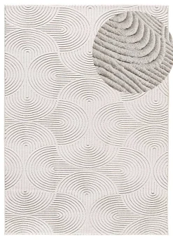 Tapis intérieur ATTICGO crème rectangulaire géometrique avec relief 160x230 cm ESTILO