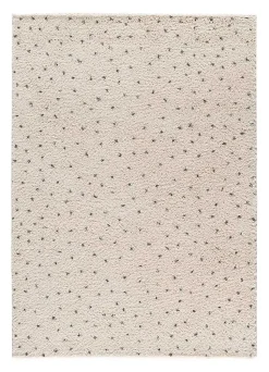 Tapis intérieur ATTICGO crème / noir rectangulaire shaggy moderne 120x180 cm LUSH