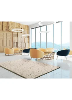 Tapis intérieur ATTICGO crème / noir rectangulaire shaggy moderne 120x180 cm LUSH