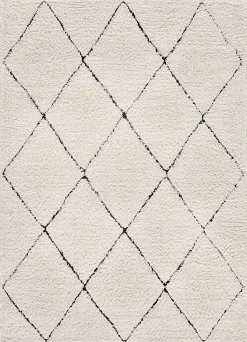 Tapis intérieur ATTICGO crème rectangulaire shaggy 160x230 cm ATESA