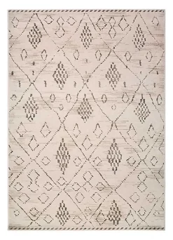 Tapis intérieur ATTICGO crème / marron rectangulaire ethnique 133x190 cm CERES
