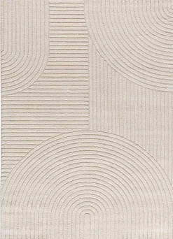 Tapis intérieur ATTICGO crème rectangulaire géometrique avec relief 120x170 cm VERONA