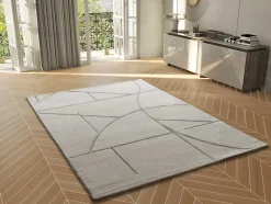 Tapis intérieur ATTICGO crème rectangulaire géométrique 160x230 cm LENA