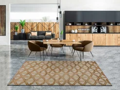 Tapis intérieur ATTICGO cuivre rectangulaire géométrique 120x170 cm LANA