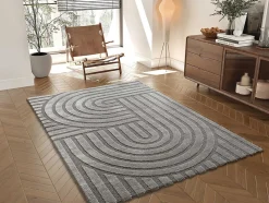 Tapis intérieur ATTICGO gris rectangulaire scandinave 160x230 cm SNOWY