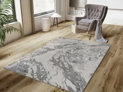 Tapis intérieur ATTICGO gris rectangulaire abstrait 80x150 cm AGATA