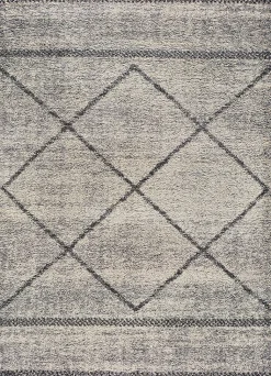 Tapis intérieur ATTICGO gris rectangulaire éthnique 80x150 cm KASBAH