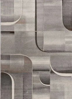 Tapis intérieur ATTICGO gris rectangulaire abstrait 140x200 cm MEDEL