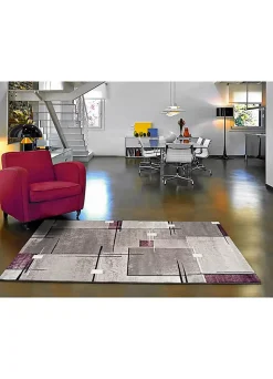 Tapis intérieur ATTICGO lilas / gris rectangulaire géométrique 120x170 cm DETROIT