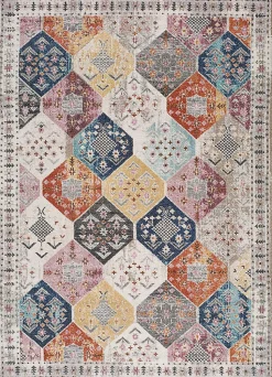 Tapis intérieur ATTICGO multicolore rectangulaire éthnique 200x290 cm MIRVA