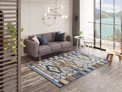 Tapis intérieur ATTICGO multicolore rectangulaire éthnique 120x170 cm MABEL