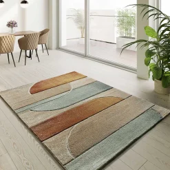 Tapis intérieur ATTICGO multicolore rectangulaire abstrait 140x200 cm SORA