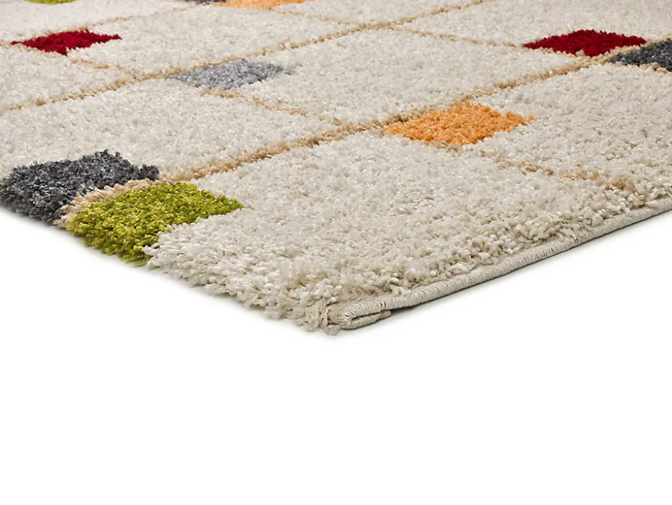 Tapis intérieur ATTICGO multicolore rectangulaire shaggy géométrique 80x150 cm BREMEN