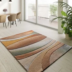 Tapis intérieur ATTICGO multicolore rectangulaire abstrait 140x200 cm SORA