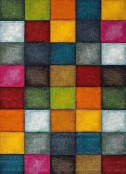 Tapis intérieur ATTICGO multicolore rectangulaire géométrique 60x120 cm MATRIX