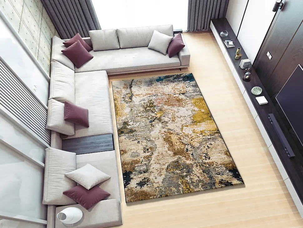 Tapis intérieur ATTICGO multicolore rectangulaire abstrait 120x170 cm ANOUK