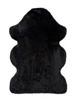 Tapis intérieur ATTICGO noir forme irrégulière shaggy uni 60x90 cm FOX