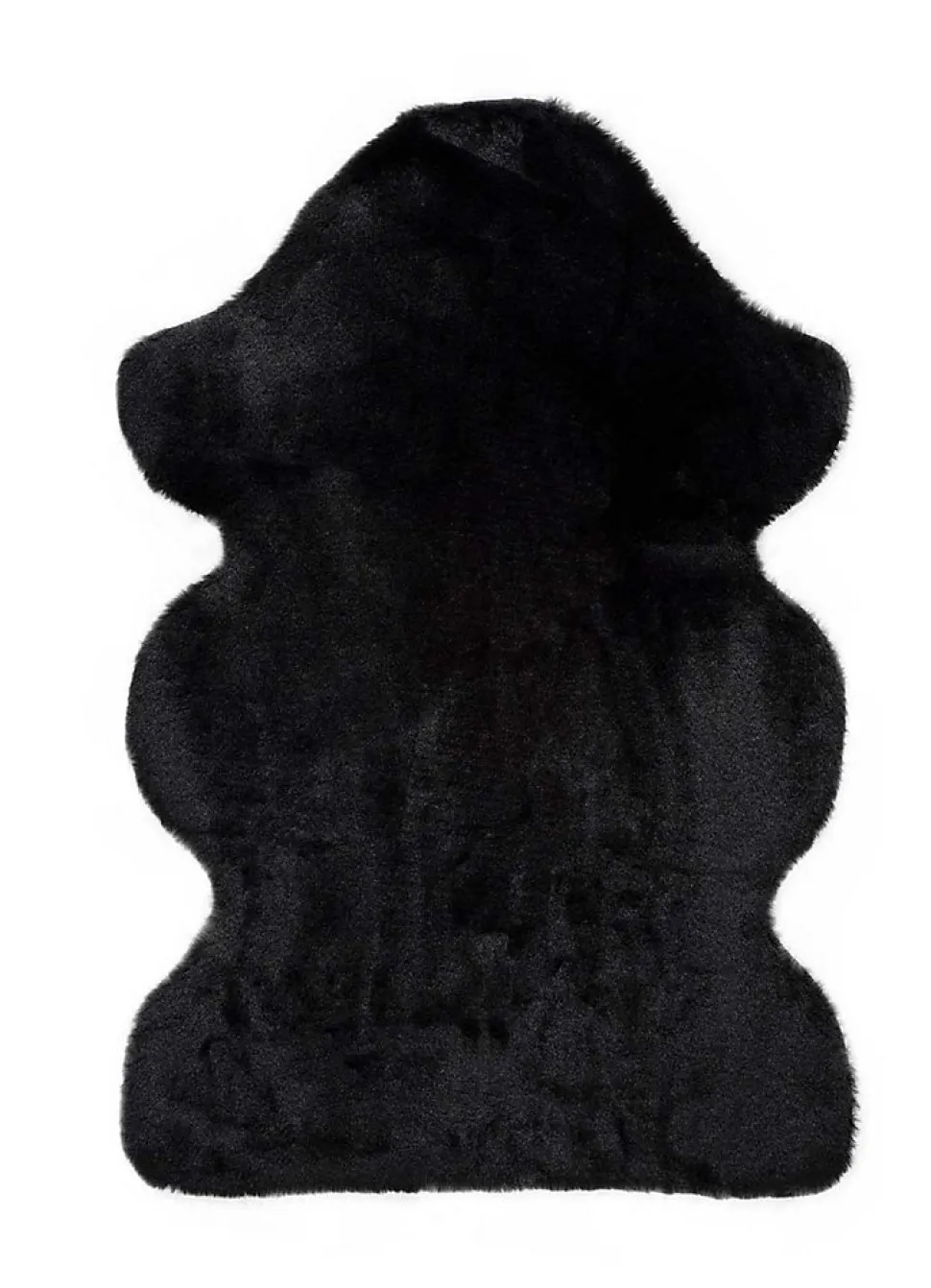 Tapis intérieur ATTICGO noir forme irrégulière shaggy uni 60x90 cm FOX