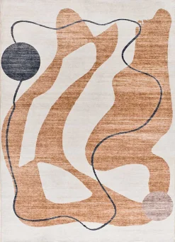Tapis intérieur ATTICGO orange rectangulaire abstrait 140x200 cm CLASS