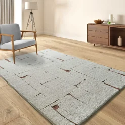 Tapis intérieur ATTICGO rouille rectangulaire scandinave 200x290 cm CANDELA