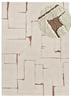 Tapis intérieur ATTICGO rouille rectangulaire scandinave 160x230 cm CANDELA