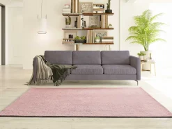 Tapis intérieur ATTICGO rose rectangulaire uni 80x150 cm CORALINE