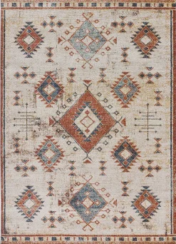 Tapis intérieur ATTICGO rouille rectangulaire éthnique 160x230 cm PARMA